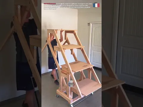 Établi étagère escamotable 2 en 1 fait maison: démonstration du fonctionnement
