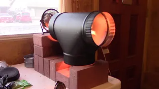 DIY Air Heater! Hot Air Furnace! (brick & stove-pipe air heater) - alcohol fueled heater! Easy DIY