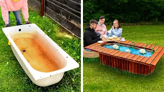 How to transform old items into beautiful outdoor peace of backyard 🐠