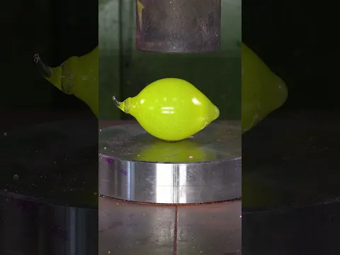 Crushing marble balls with 150 ton Hydraulic Press
