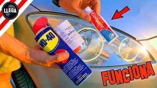 🚘Como PULIR los FAROS del COCHE a 🤚🏼mano RAPIDO y BARATO💡TRUCO REVELADO🚀