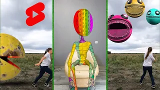 Game Over Angry Pacman | Pop It monster and his bros | Funny compilation shorts