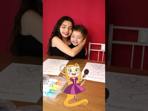 😍  Las PEQUEÑAS colorean a BALLERINA CAPUCHINA versión RAPUNZEL #disney #ballerina #drawing