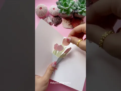 Easy Idea for Pop-Up Love Card 🌷💕 #shorts #halyncalligraphy #diy