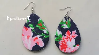 Aretes con tela y cartón