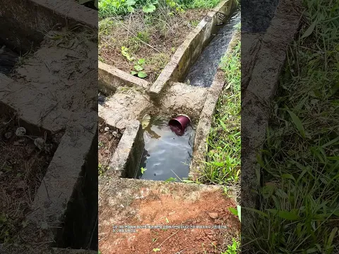 쓰레기통으로 물길 바꾸는 방법 #worker #process #irrigation #water #nature