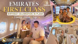 Emirates First Class | Birthday Celebration In Plane | Family Travel Vlog | Sega Gurung