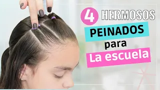 4 HERMOSOS PEINADOS PARA LA ESCUELA 2022 | PEINADOS FACILES Y RAPIDOS DE HACER