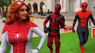 Spider-Man and Deadpool save Spider-Girl from the Predator #spiderman
