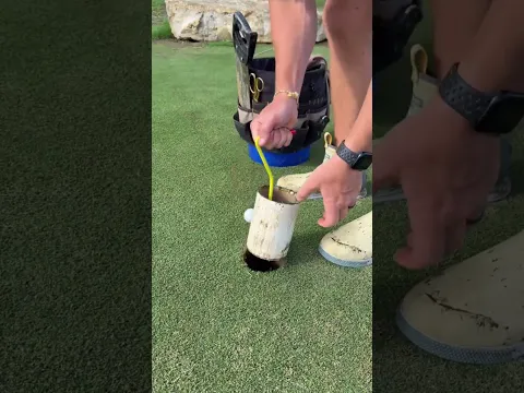 OMG! Ball Stuck? He Fixed the Hole #shortvideo #golf