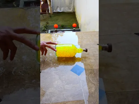 Yellow glass bottle