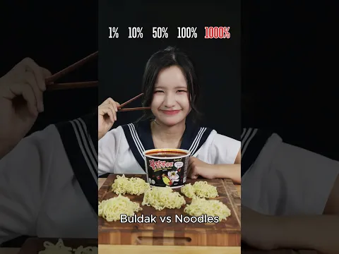 Buldak vs Noodles 1% - 1,000% 🔥