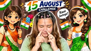 Village 15 August🇮🇳 V/s City 15 August🇮🇳 Makeup challange 😱||#thesastamakeup #funny #shorts #makeup 
