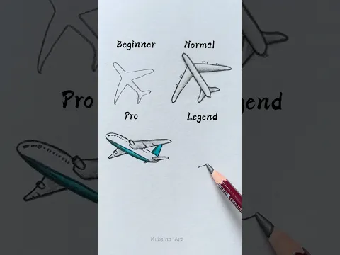 How To Draw Plane🤔😱 #shorts #craft #art #drawing #crafts #satisfying