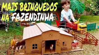 Fazendinha de Brinquedo | Boi Dinossauro Cavalo Vaca Caminhão Estábulo Animais da Fazenda |Toy Farm