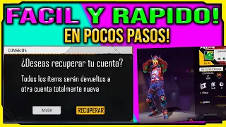 Como Recuperar tu cuenta de free fire 2024 por ID facil rapido sin facebook y cuenta google baneada