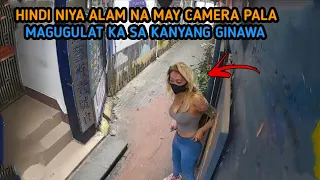 Hindi Napansin ng Babaeng ito na may Camera pala Magugulat ka sa Kanyang Ginawa
