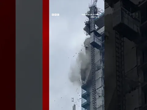 The crane collapsed after a powerful earthquake rocked the Philippines. #Shorts #Earthquake #BBCNews
