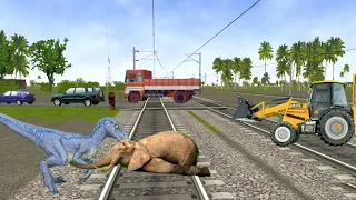 elephant stops the high speed train