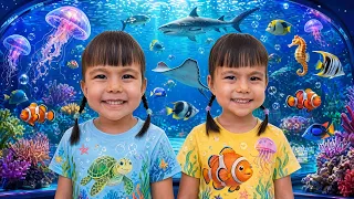 Twin Twin Visit the Aquarium and Learn About Ocean Animals! 🐠