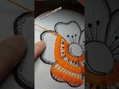 bordado precioso para flores súper fácil✨️🌹🥰 #bordadoamano  #handbroidery