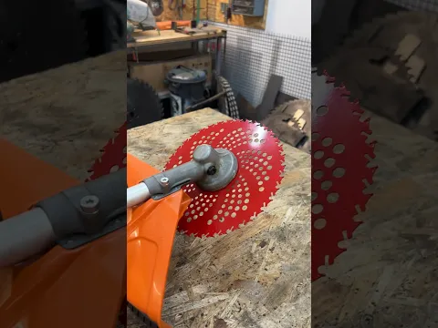 Circular Saw BLADE on Trimmer !? #trimmer #circularsawblade #blade #trimmerhead #grass