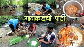 गावाकडचे वनभोजन - चिकन रस्सा, कौल फ्राय | Chicken Rassa, Fry Fish, Crab & Chicken, Konkan Village