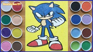 DRAW, PAINTING SONIC SAND PAINTING SO COOL/TÔ TRANH CÁT NHÍM SONIC ĐẸP/LEARN COLORS/BUMBLE BEE TV