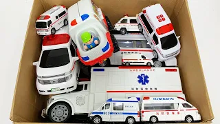救急車（ミニカー）たちが坂道走るよ！緊急走行テスト！サイレン鳴る☆Ambulance minicar runs on a slope! Emergency driving test.