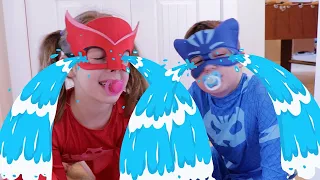 PJ Masks na vida real 🍼 PJ Poder Bebê 🍼 Desenhos Animados
