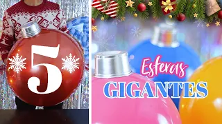 Cómo hacer ESFERAS GIGANTES 💲 ¡Súper baratas! 💲 | Navidad DIY  🎄🎅
