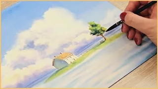 Painting Studio Ghibli Scene With Watercolor - Paint With Me!
