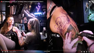 🔴Live Tattooing GANGSTAHLOVE⚡️starting on "The Witch" tattoo on GANGSTAHLOVE⚡️Part 2