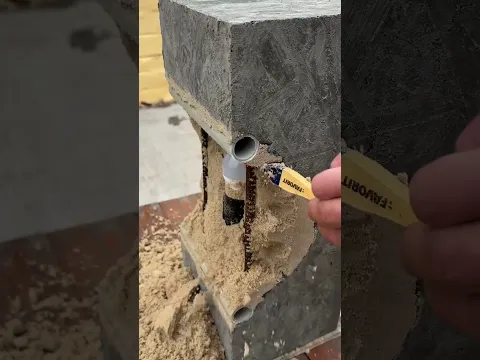 Filling A Lamp With Concrete