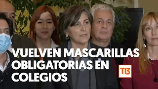 Vuelven las mascarillas obligatorias a los colegios