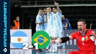 Argentina 2-1 Brasil - GOLES Y RESUMEN - Mundial de Futsal - Semifinal - Lituania 2021