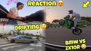 Bmw M5 Vs Zx10r 😲 😍Drifting Goes Wrong 🥺 training back workout | kawasaki h2r