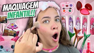 TESTEI MAQUIAGEM INFANTIL e ME SURPREENDI! 😱