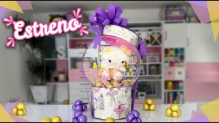 🎈Clase: Caja de regalo con Globo Burbuja y un peluche dentro 🐱