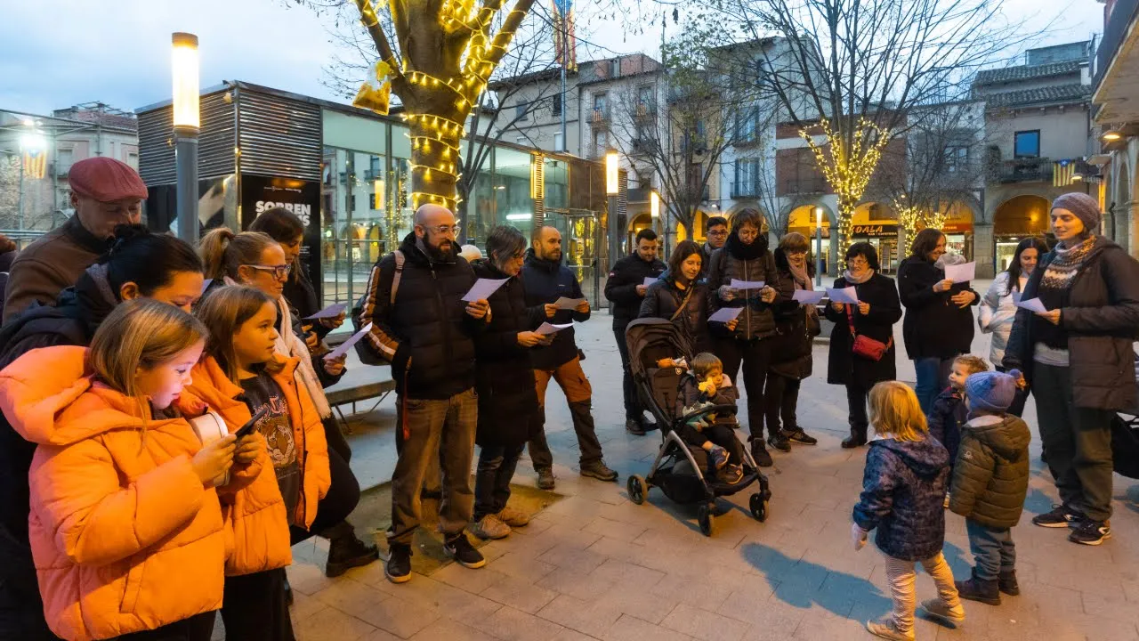 Acció de protesta pel canvi en les activitats de Nadal a Manlleu