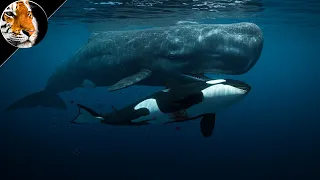 CACHALOTE - O Gigante das Profundezas Que Mata Baleias Assassinas! Cachalote vs Orca