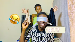 Couple blind outfits exchange 