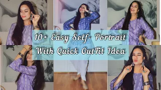 Quick Ethnic-wear OOTD & Self Portrait Photoshoot Ideas | Selfie Poses  || My_clicks Instagram