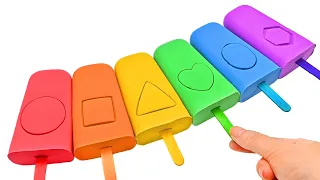 Satisfying Video | How To Make Kinetic Sand Rainbow Ice Cream Cutting ASMR | Zic Zic