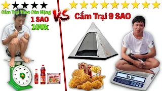 Thử Thách Cắm Trại Theo CÂN NẶNG Của Bản Thân 0 Sao vs 9 Sao | Cắm Trại 10k VS 10 Triệu
