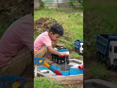 Mini Swimming Pool Apne Rc Tractor and JCB Se Bana Diya || Rc toys #shorts #diy #experiment