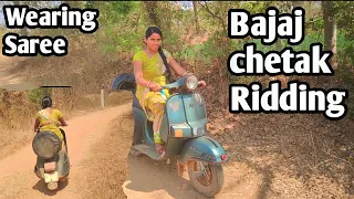 Bajaj Chetak scooter Ridding Wearing Saree||Subhash Nupur Vlog