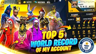Top 5 World Records of My Free Fire Account 😱 Indian Richest free fire Player Collection ||