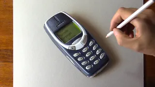 Drawing a cell phone... 20 years old and it still works 😁