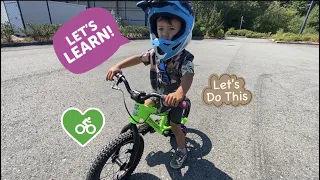 Learn how to ride a pedal bike with 3 year old @kashius.alexander no training wheels!